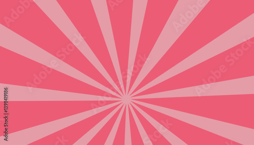 Pop art pink dotted background. Retro backdrop with sun rays in comic book style.. Sunburst halftone illustration. Pixelated overlay texture poster, banner.