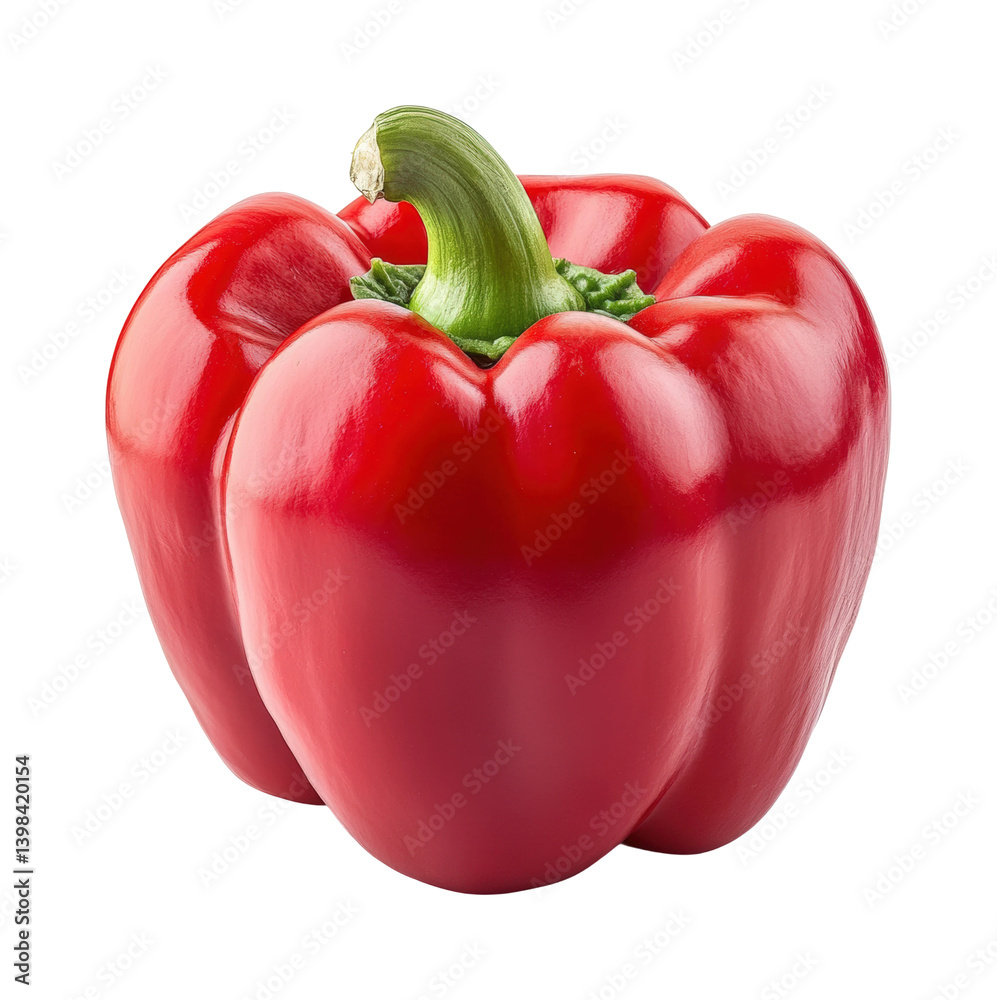 Harvesting red bell peppers farm field food natural light fresh produce. Isolated on transparent background, png.