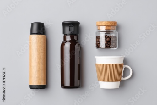 array of essential daily items with modern design set against plain background for clarity photo