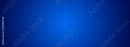 Blue glowing grid background. Dotted square tech network backdrop. Abstract dot checkered dashboard pattern for science, technology, business, healthcare, medicine design template. Vector wallpaper