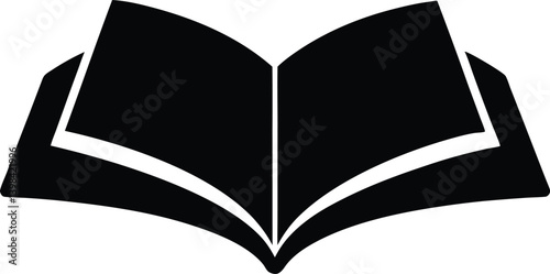 Open book silhouette vector art, book black icon