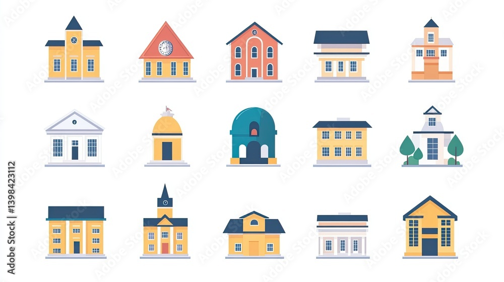 Vector School Icon Design for Educational Institutions, Campus Architecture, and Academic Projects -- Vector School Icon Design for Educational Institutions, Campus Architecture, and Academic Projects --