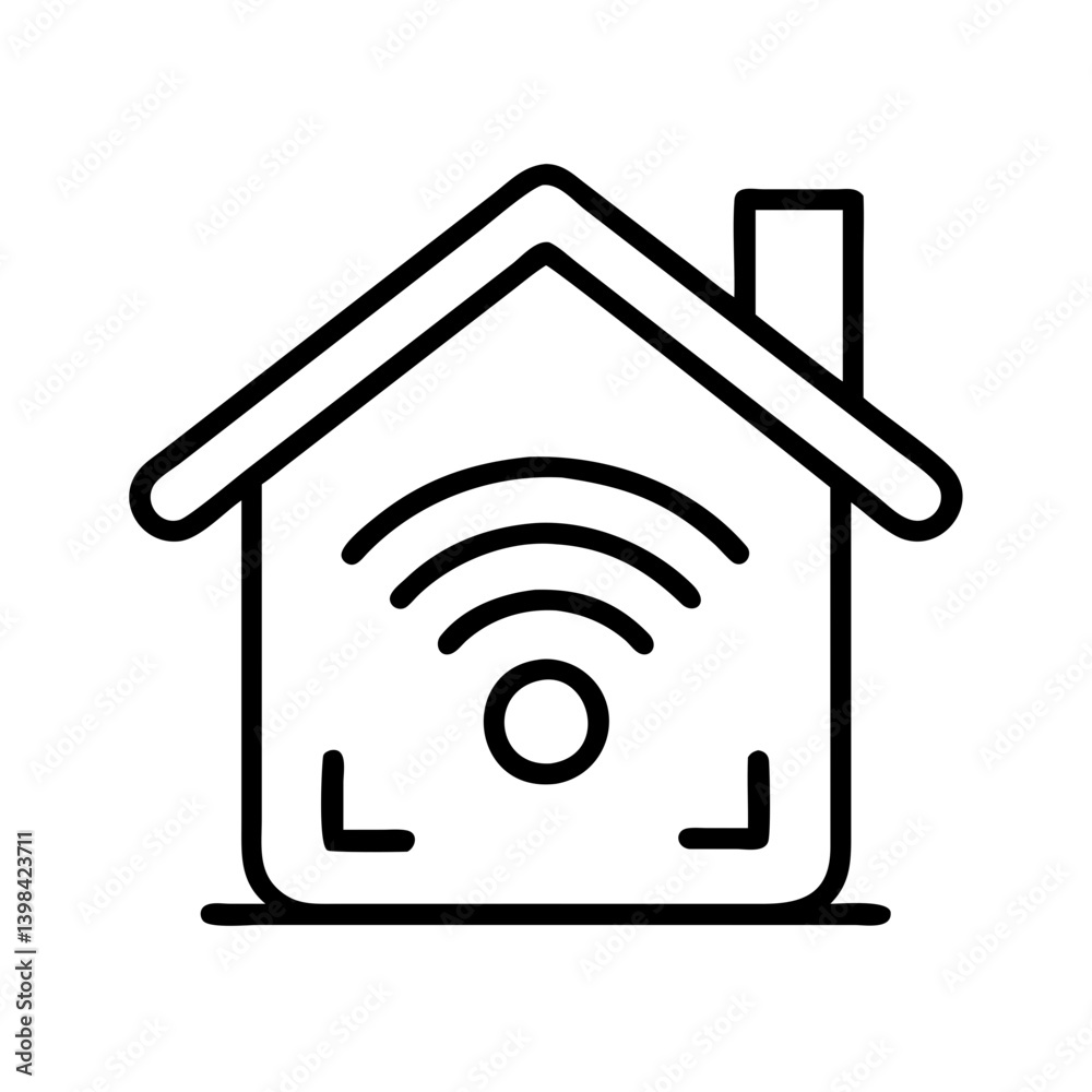 Smart home wifi icon for iot automation and wireless technology solutions for modern living Smart home wifi icon for iot automation and wireless technology solutions for modern living