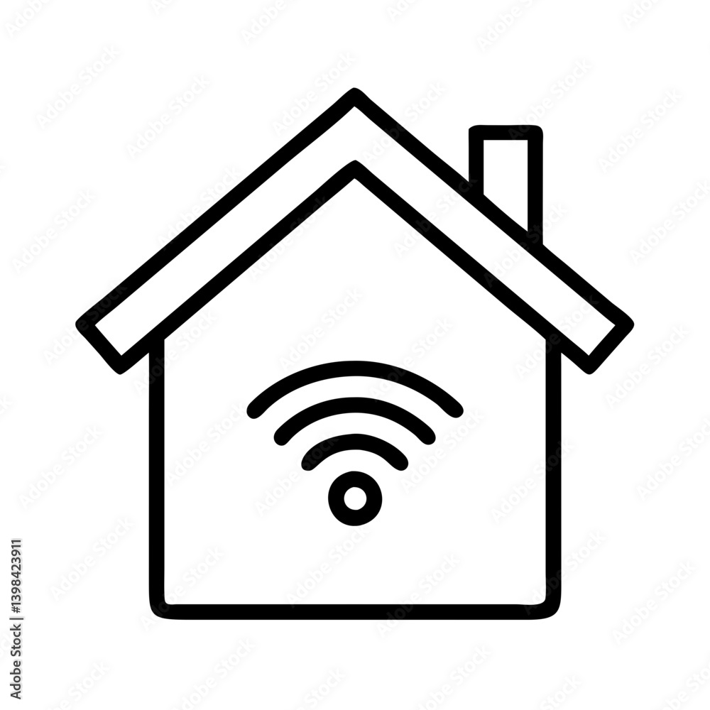 Smart home wifi connection icon vector illustration for internet of things iot technology concept Smart home wifi connection icon vector illustration for internet of things iot technology concept