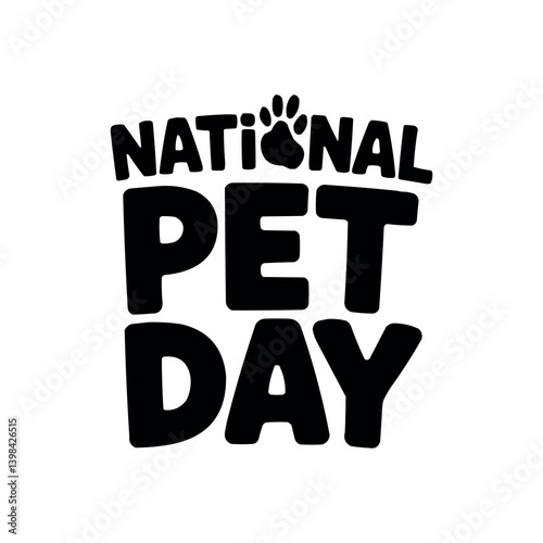 National Pet Day Vector Illustration with Cute Animals and Paw Elements