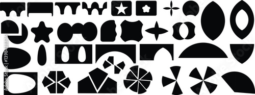 Brutalist Abstract Geometric Composition with Harsh Angles and Monochrome Tones. vector illustration. Eps 10