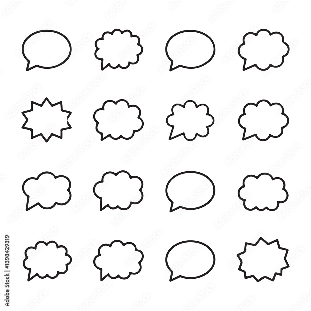Creative Communication Icons: Bubbles, Bursts, and Message Symbols Creative Communication Icons: Bubbles, Bursts, and Message Symbols