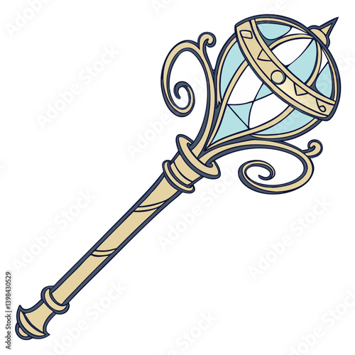 Fantasy Magic Staff Vector Art for Game Design and Illustration