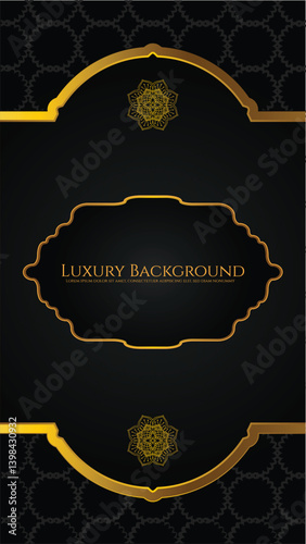 Elegant luxury label background with gold foil elements and dark textured backdrop. Perfect for premium branding and high-end packaging.

