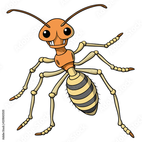 Cute Cartoon Ant Vector Illustration for Kids and Educational Materials