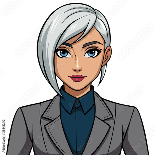 Professional Businesswoman Portrait Vector Illustration for Design and Graphics
