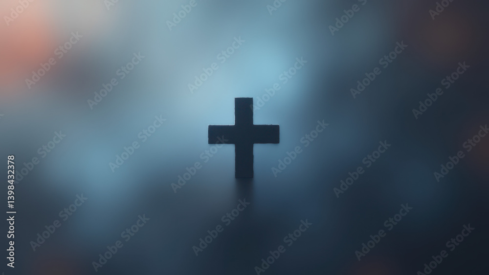 Obraz premium A digital art depiction of a cross with a cosmic background, symbolizing faith amidst chaos.