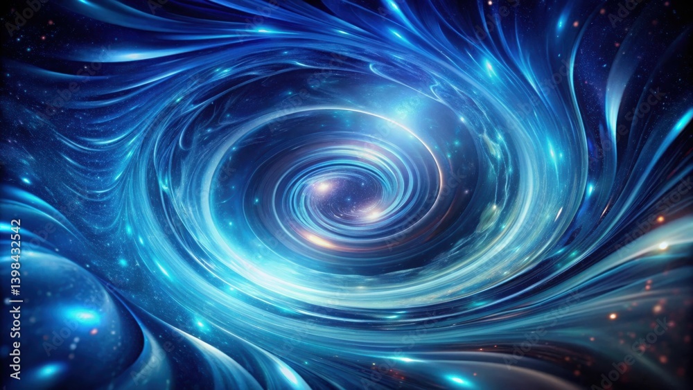 A Celestial Vortex An Abstract Depiction of a Spiraling Galaxy with Glowing Nebulae and Cosmic Dust