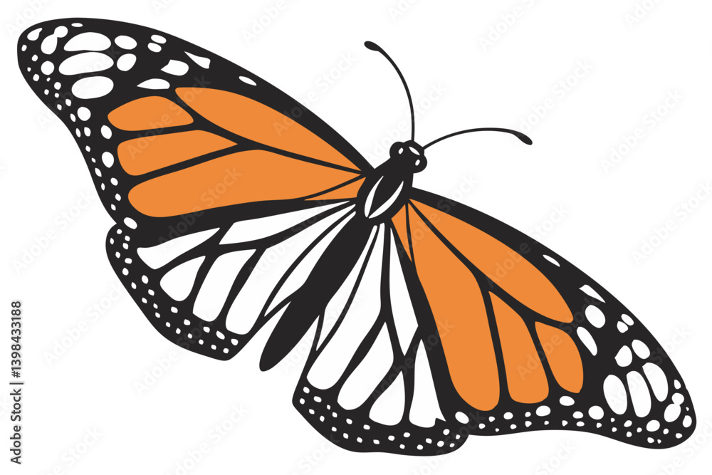 Fototapeta premium Vibrant Monarch Butterfly Vector Illustration for Art and Design Projects