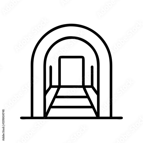 Discover the path forward explore the tunnel entrance vector illustration design element concept