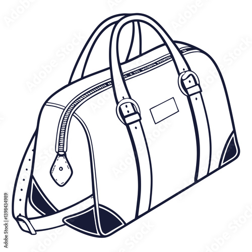 Large Duffel Bag Vector Illustration for Travel and Fashion Design Projects