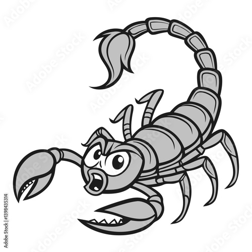 Cartoon Scorpion Vector Illustration for Kids Books and Coloring Pages