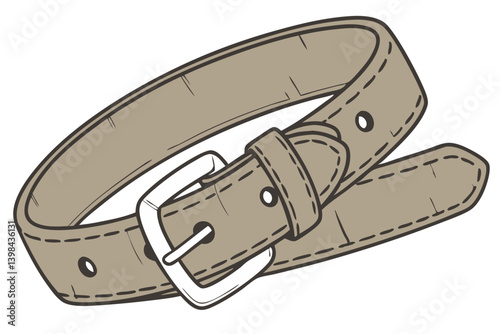 Stylish Beige Leather Belt Vector Illustration for Fashion Design Projects