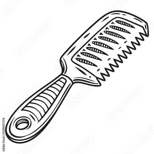 Vintage Comb Illustration for Hair Styling and Salon Decoration