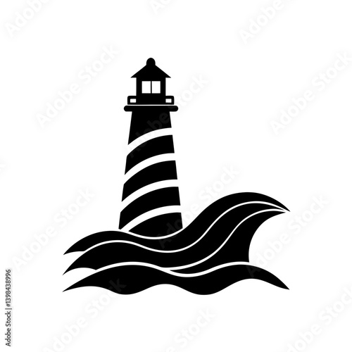 lighthouse silhouette vector illustration