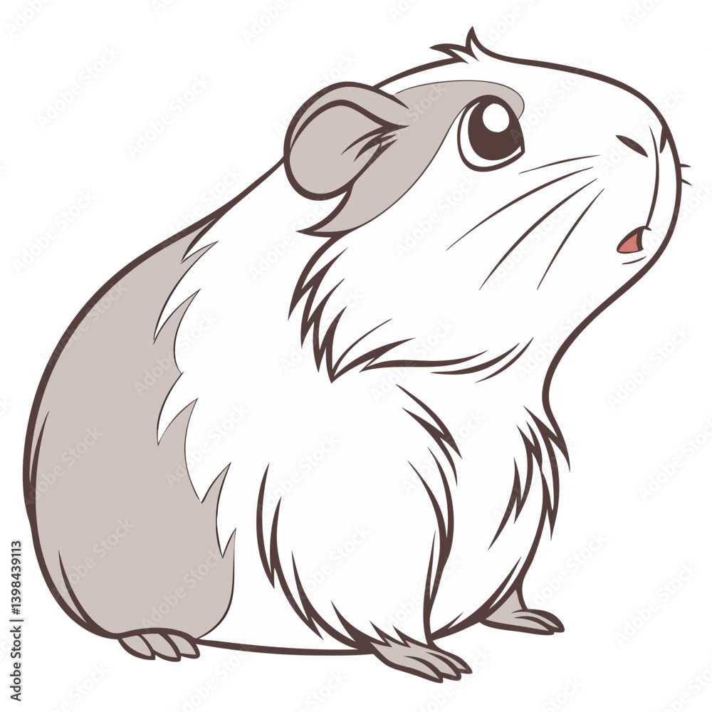 Cute Guinea Pig Vector Illustration for Pet Lovers and Design Projects Cute Guinea Pig Vector Illustration for Pet Lovers and Design Projects