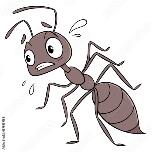 Cartoon Ant Expression Sweat Vector for Childrens Books and Graphic Design