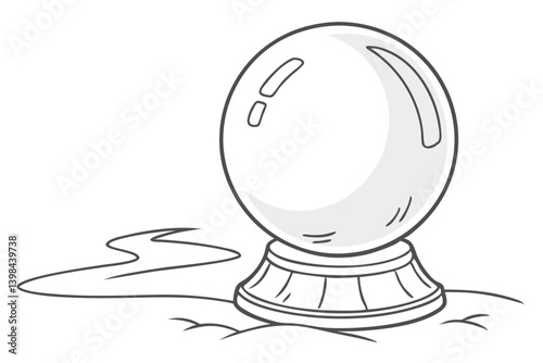 Mystical Crystal Ball Vector Illustration for Tarot and Fortune Teller Designs