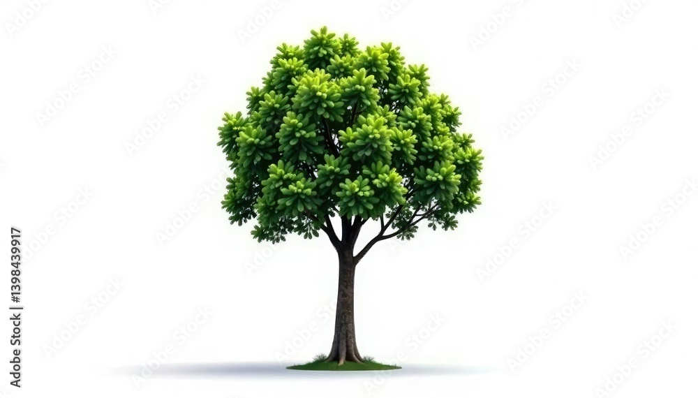 Single isolated tree trunk on white background, branchless, solitude