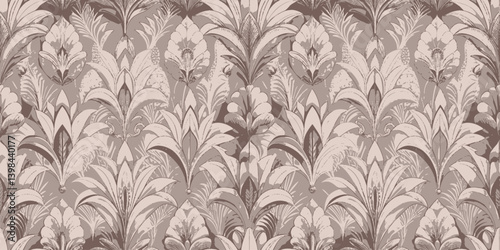 Wallpaper Mural Elegant floral wallpaper pattern in earthy tones, adding a vintage touch to interiors. Torontodigital.ca