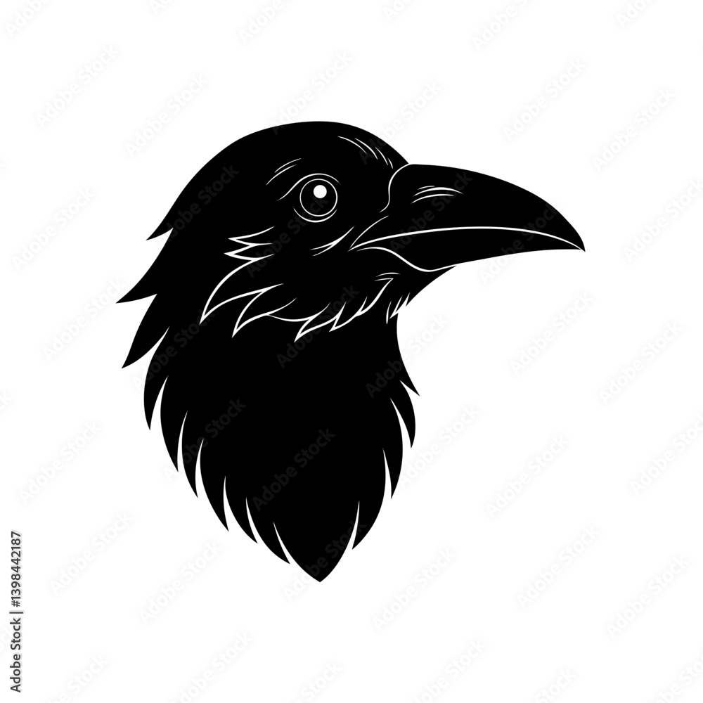 Obraz premium raven on a white background
