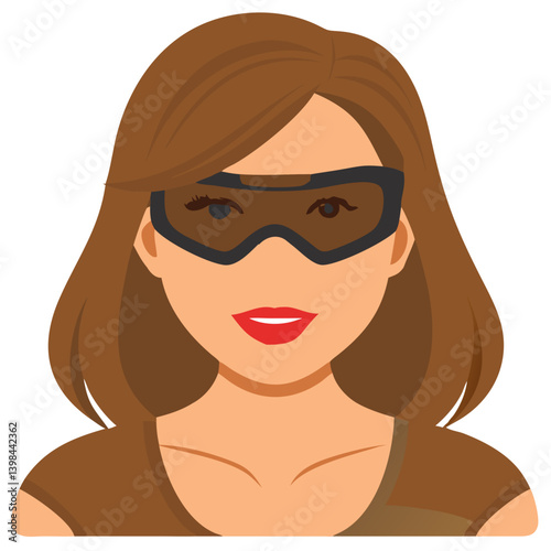 Female Warrior Avatar with Sunglasses Vector for Gaming Illustrations and Design Projects