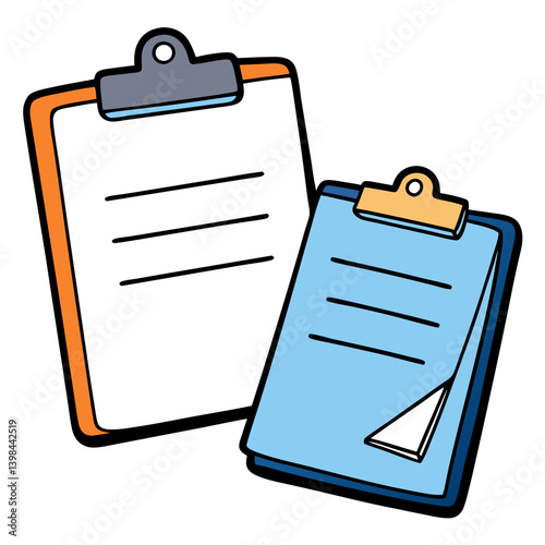 Colorful Clipboard Vector Illustration for Office Organization and Design Projects