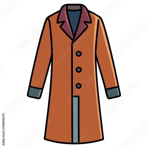 Stylish Orange Coat Vector Illustration for Fashion Design Projects