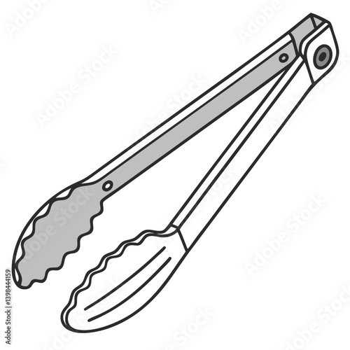 Kitchen Utensil Tongs Vector Illustration for Cooking and Culinary Designs
