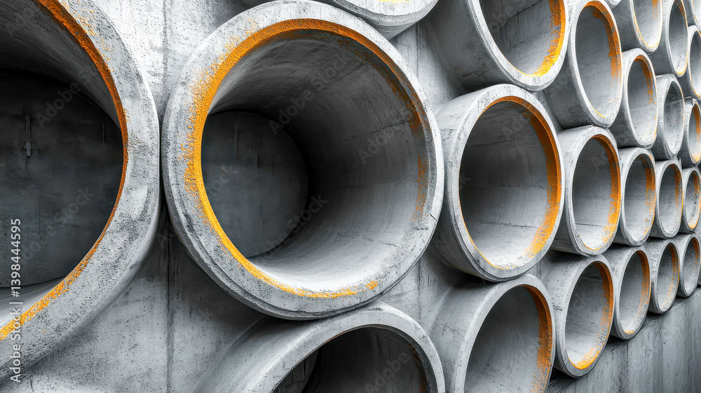 Rusty and textured metal pipes stacked together in an industrial setting Rusty and textured metal pipes stacked together in an industrial setting