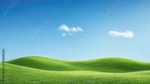 Rolling Green Hills Under a Clear Blue Sky