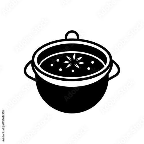compass in a black pot