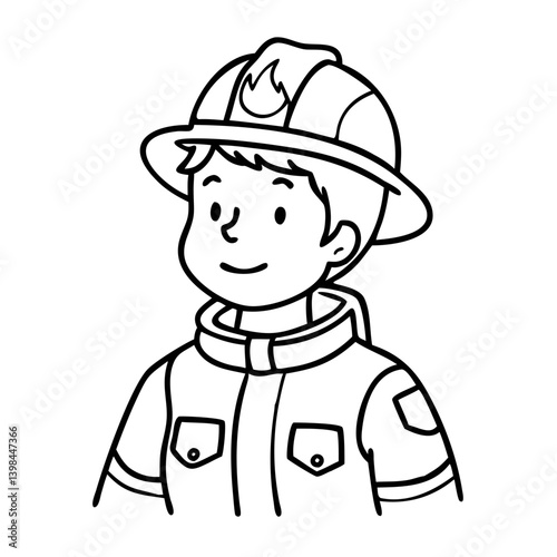 Firefighter Cartoon Character Illustration for Educational and Kids Activities