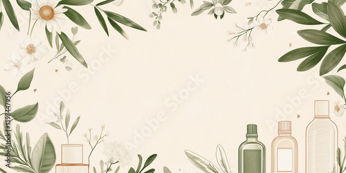 Obraz na płótnie Soft White Background with Leaf Patterns w salonie