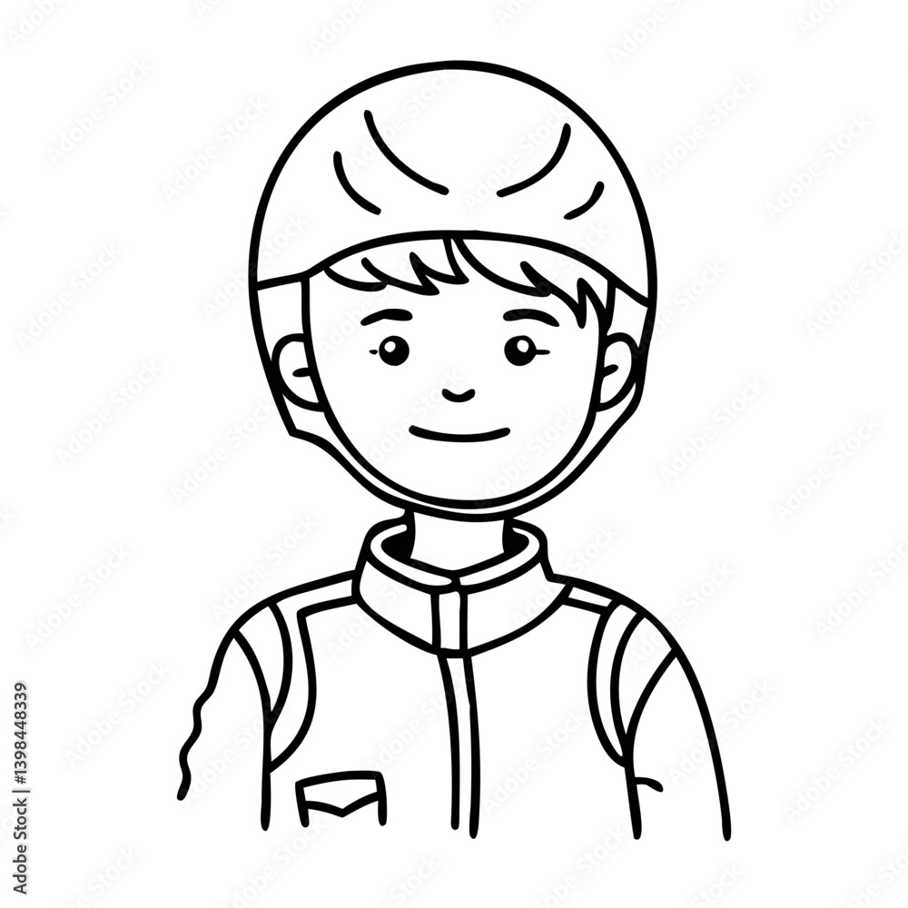 Child Wearing Helmet Vector Illustration for Educational Safety Materials Child Wearing Helmet Vector Illustration for Educational Safety Materials