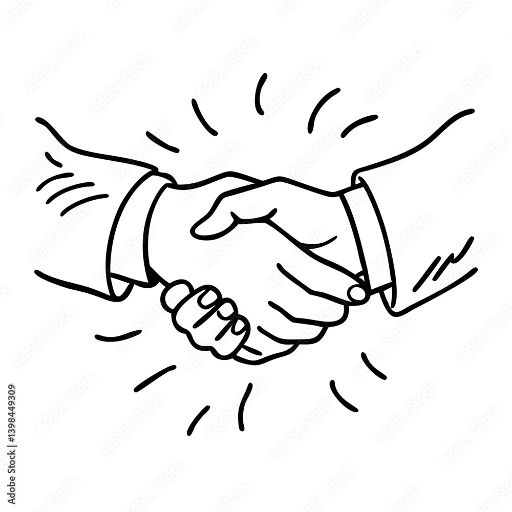 Fototapeta premium Vector Illustration of Handshake Symbolizing Business Partnership and Agreement