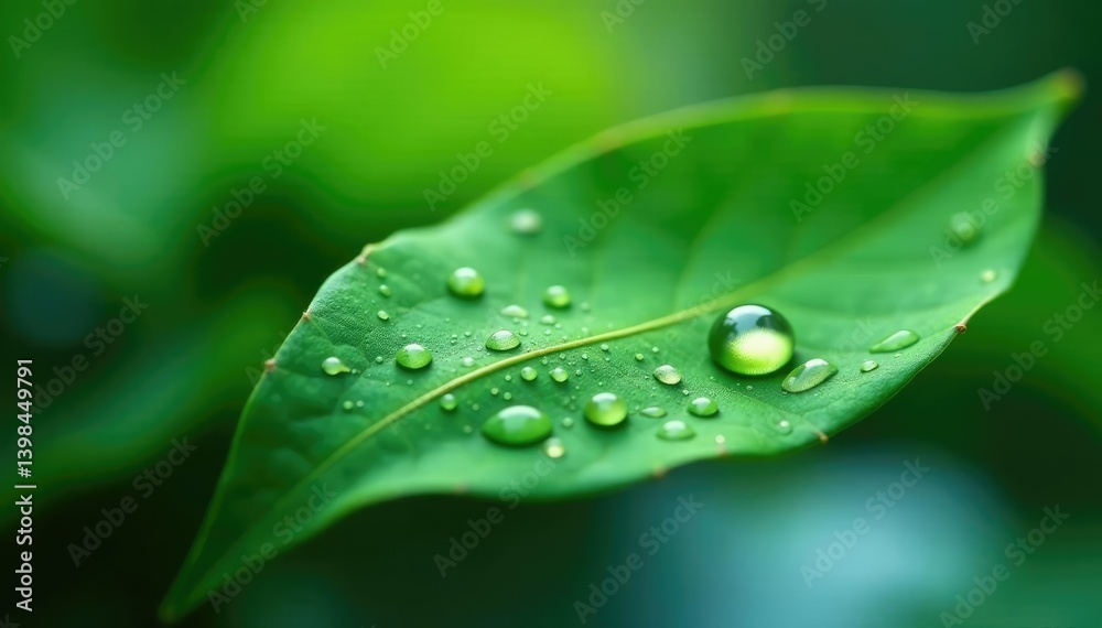 Water droplets on a leaf, gentle ripples, and soft light, leaf, reflection Water droplets on a leaf, gentle ripples, and soft light, leaf, reflection