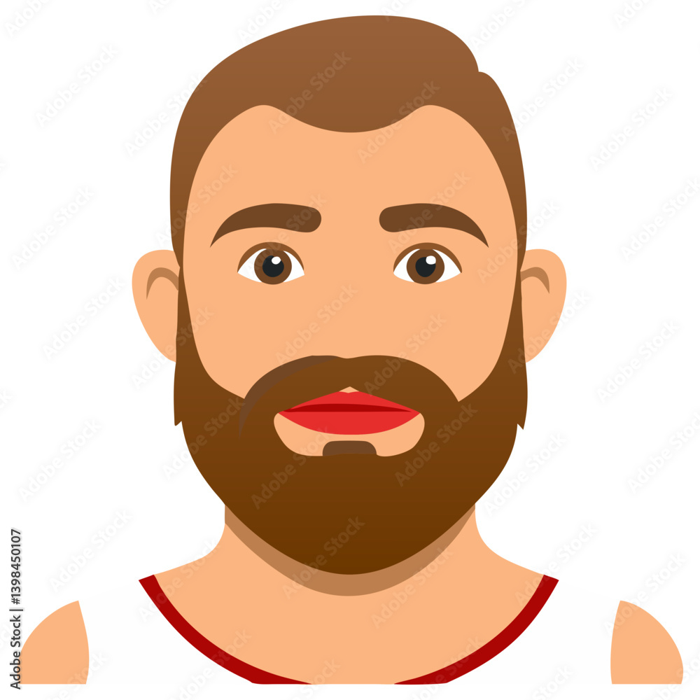 Bearded Man Cartoon Portrait Vector Illustration for Avatar and Design Projects Bearded Man Cartoon Portrait Vector Illustration for Avatar and Design Projects