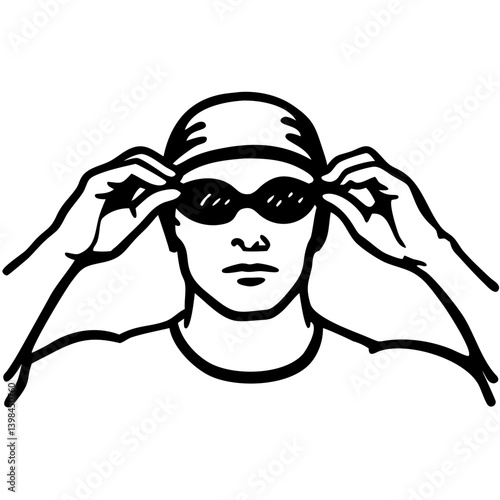 Minimalist Vector Illustration of Person Wearing Sunglasses Perfect for Merchandise Design