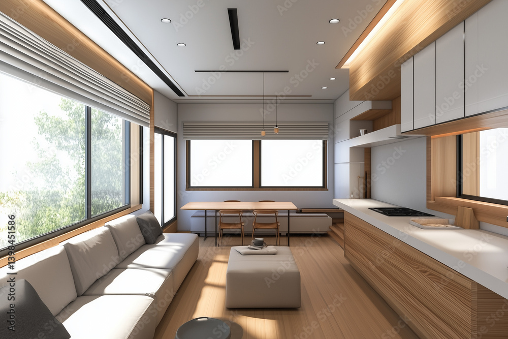 Minimalist Living Area with Neutral Tones