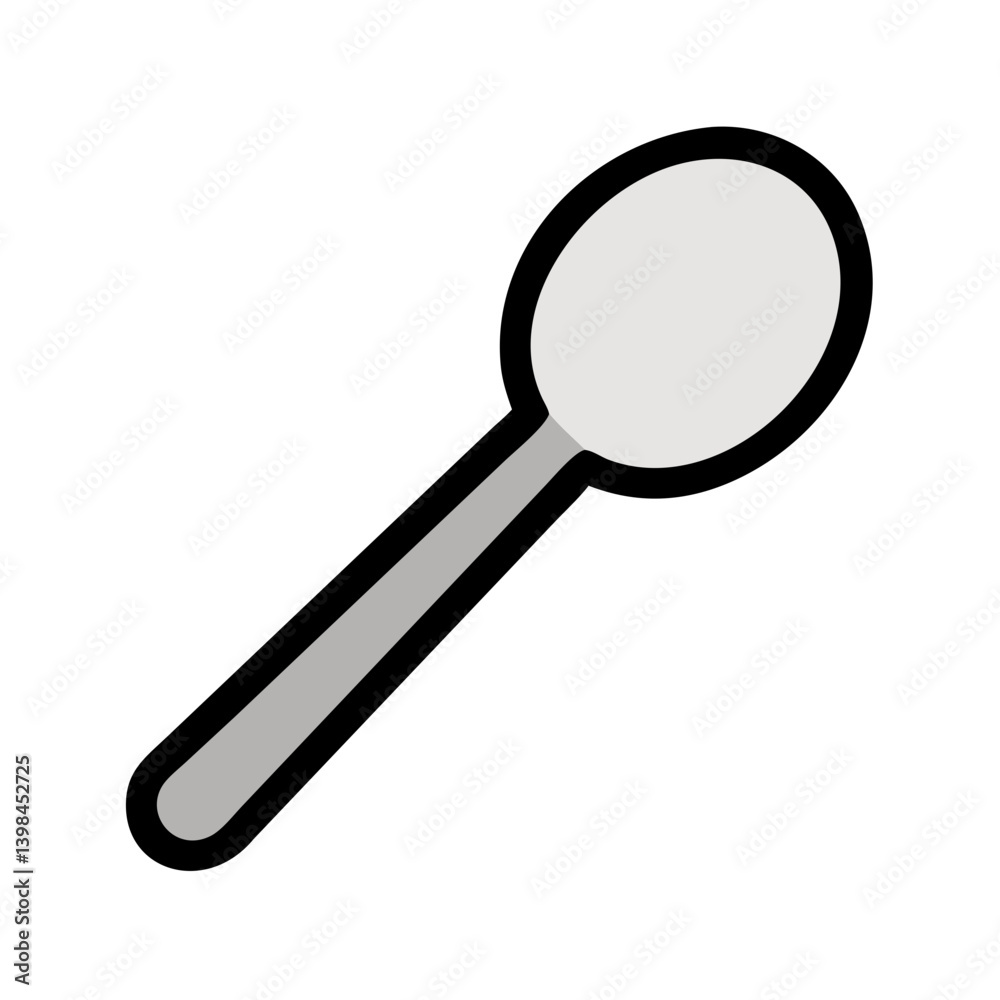 Rounded Spoon with Short Handle Icon Design Rounded Spoon with Short Handle Icon Design