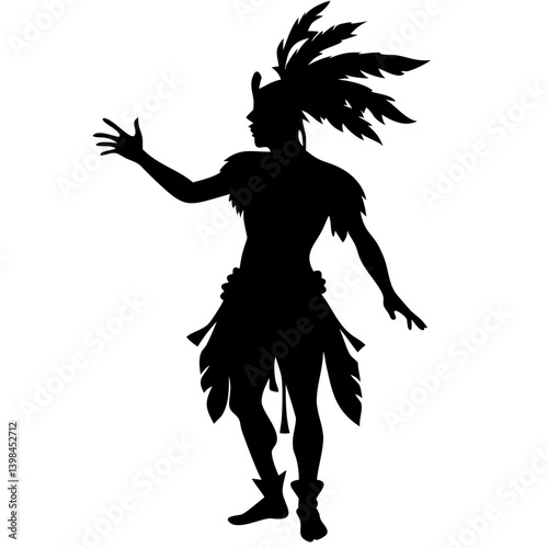 Tribal Warrior Silhouette Illustration for Tattoo and Design Projects