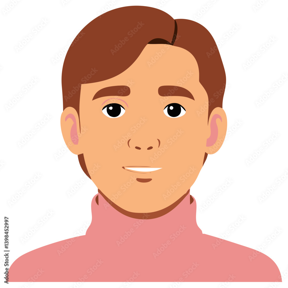 Smiling Young Man Vector Illustration for Design Projects and Avatars Smiling Young Man Vector Illustration for Design Projects and Avatars