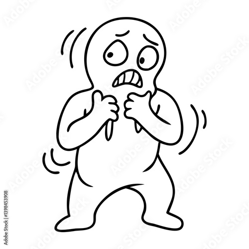 Anxiety Scared Character Illustration for Emotional Awareness Projects
