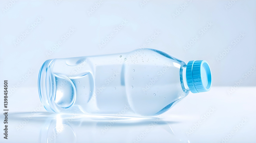 A crystal-clear water bottle rests gently on a pristine surface, reflecting the pure, refreshing essence of hydration in soft, diffused light. A crystal-clear water bottle rests gently on a pristine surface, reflecting the pure, refreshing essence of hydration in soft, diffused light.